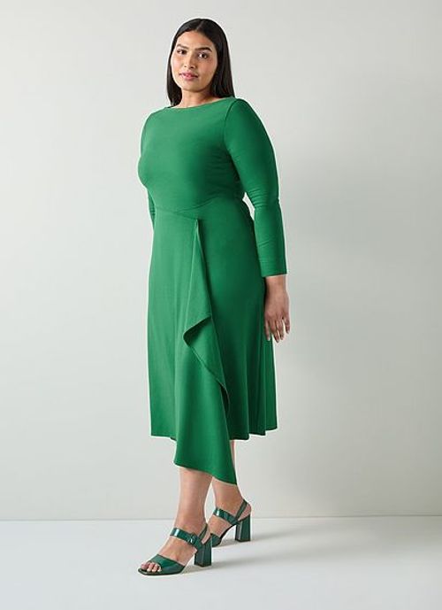 Lena Green Crepe Fit And...