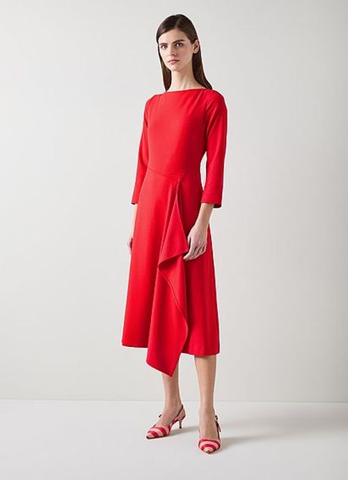 Lena Red Crepe Fit and Flare...