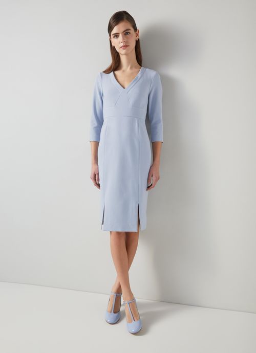 Sky Blue Crepe Dress with...