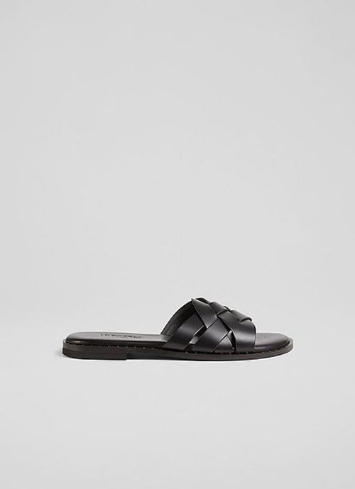 Amara Black Calf Leather Flat...