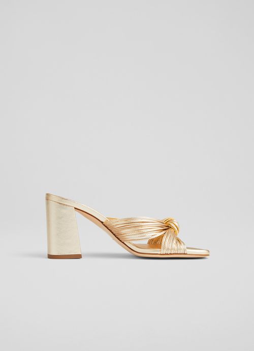 Coletta Gold Strappy Mules,...