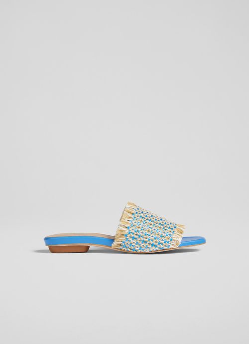 Nine Blue Asymmetric Block Heel Sandals, China Blue, £58.00