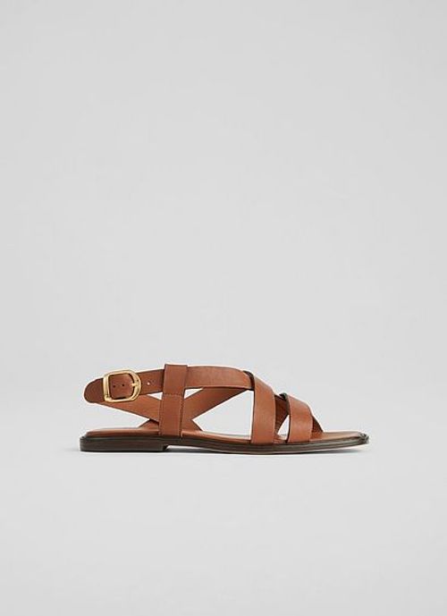 Telma Brown Leather Flat...