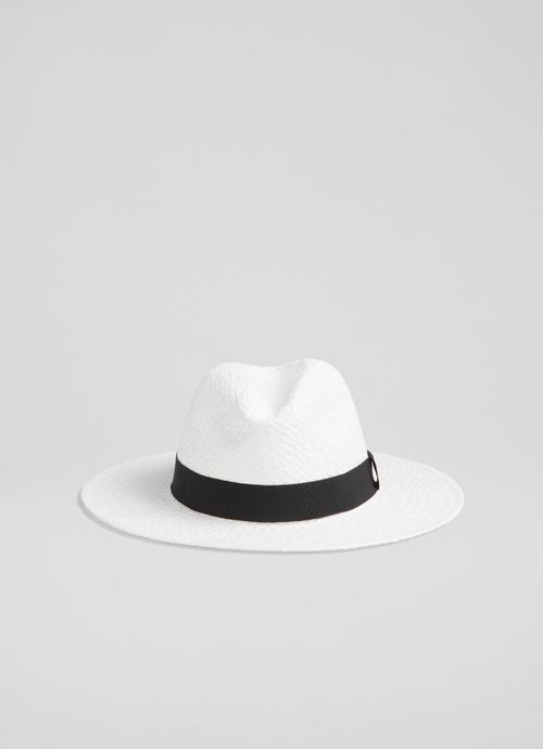 Cecilia White Raffia Trilby...