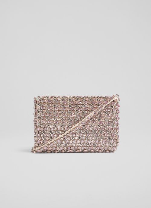 Rose Pink Crystal Shoulder Bag