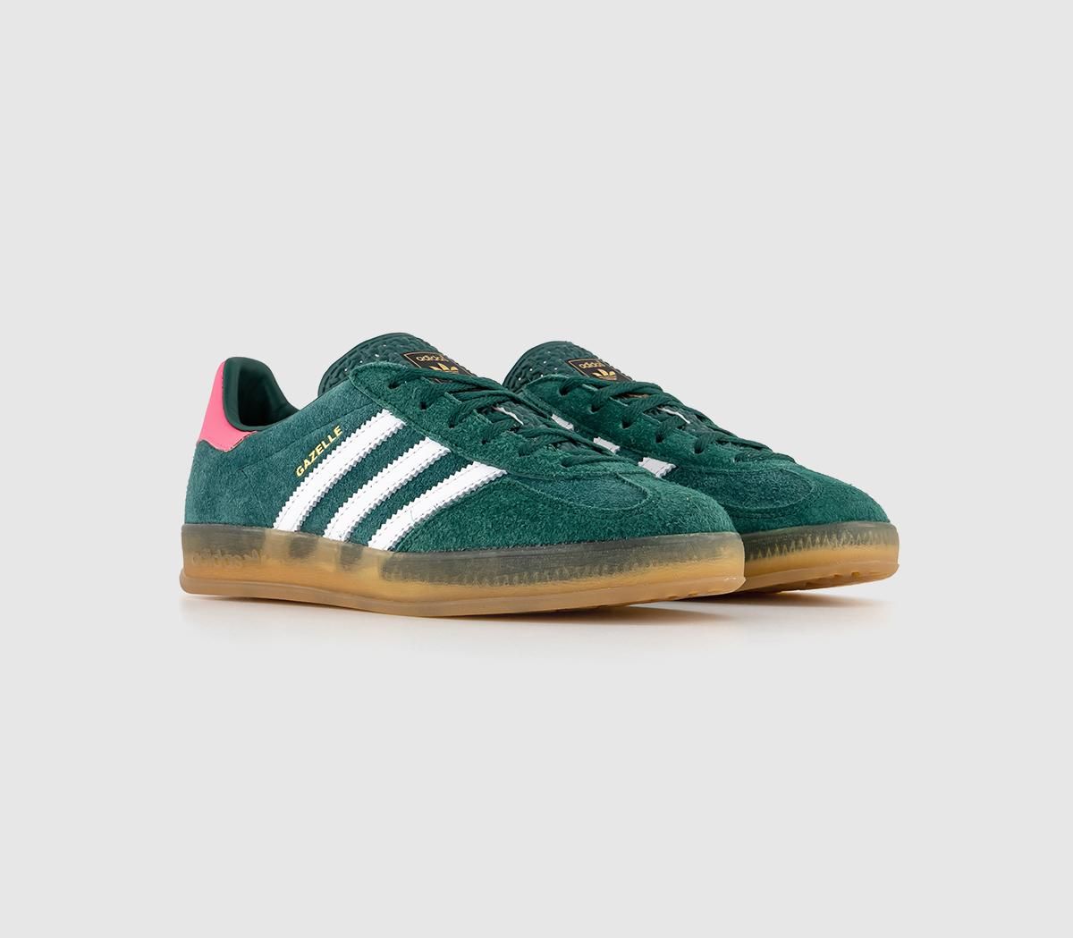 Adidas Womens Gazelle Indoor Trainers Collegiate Green White Lucid