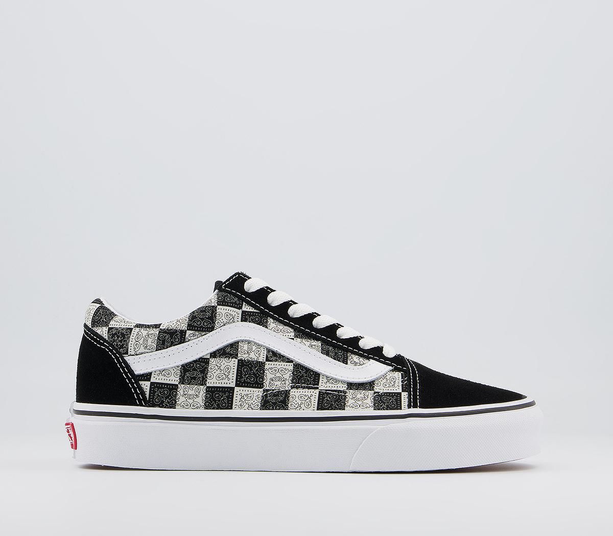 Vans Old Skool Trainers PAISLEY BLACK TRUE WHITE EXCLUSIVE
