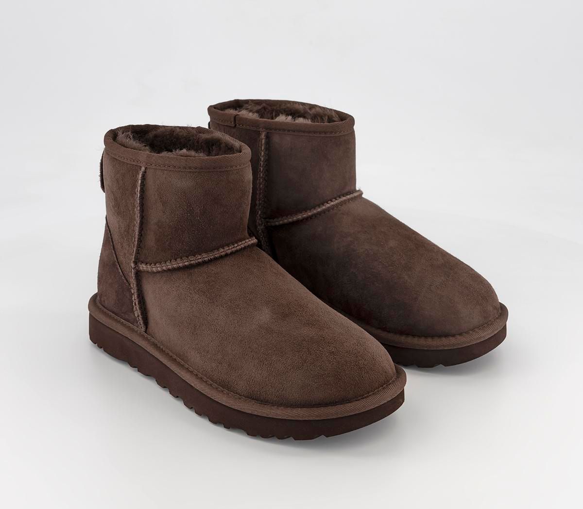 Ugg classic lux store abree short chestnut suede