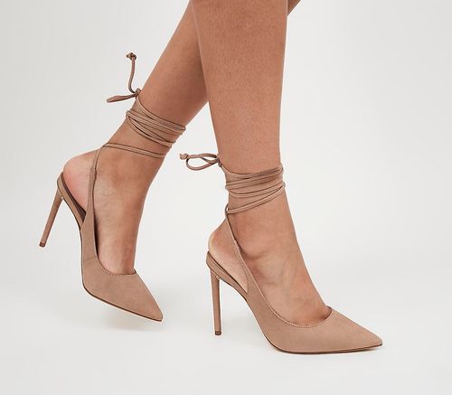 OFFICE Hobby Ankle Tie Court Heels Nude Nubuck | £25.00 | One New Change