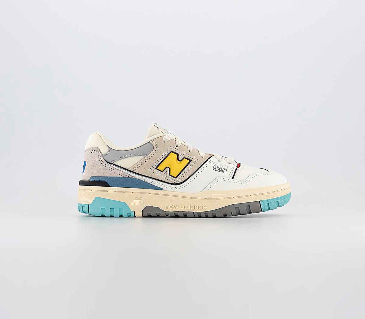 New Balance Bb550 Gs Trainers White Grey Yellow | £79.99 | One New Change