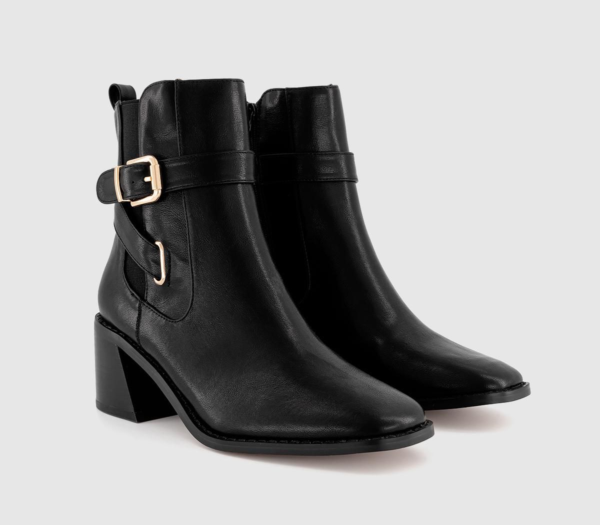 Office black sales buckle boots