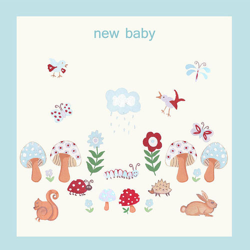 New Baby Boy Woodland Scene...