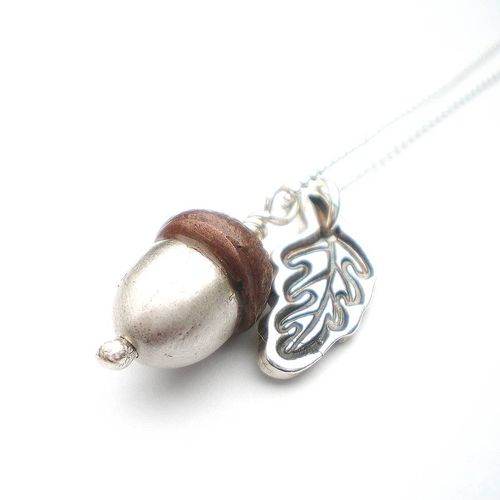 Mixed Metal Acorn Pendant