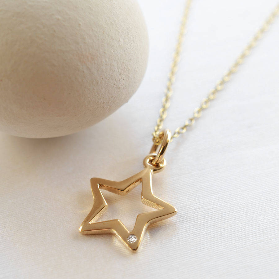 Solid gold star necklace 2025
