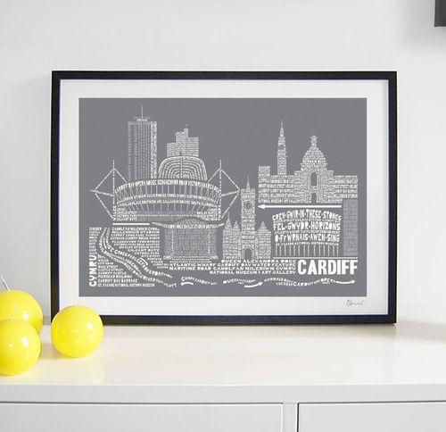 Cardiff Typography Print,...