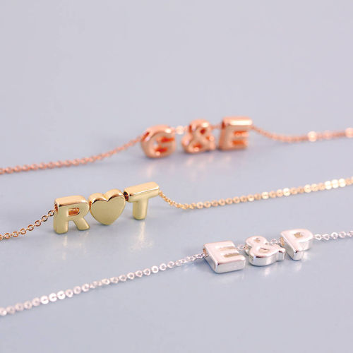 Triple Mini Letter Necklace,...
