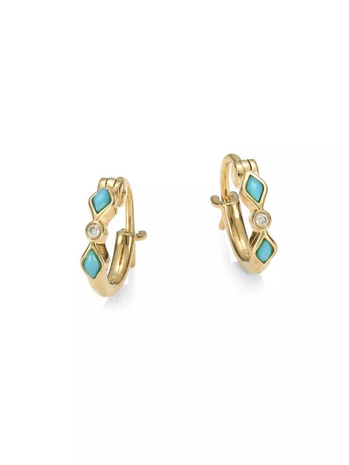 Diamond & Turquoise 14K...