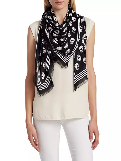 Skull Silk Biker Scarf