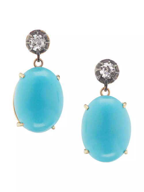 18K Yellow Gold, Turquoise &...