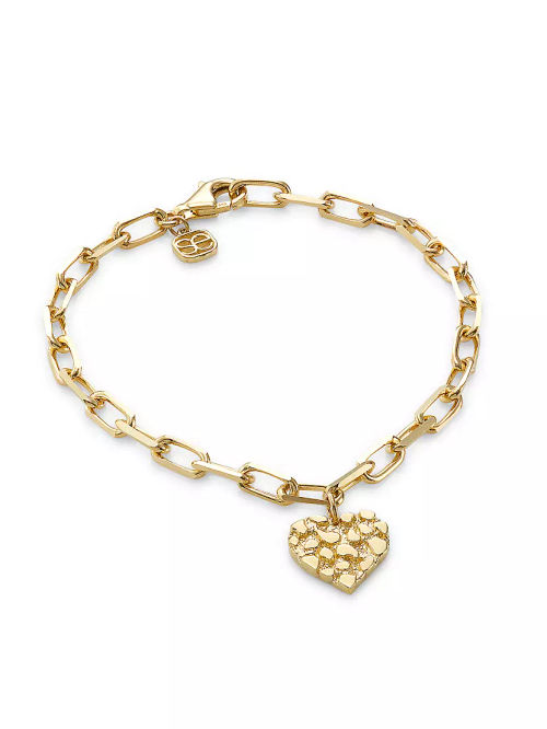 14K Yellow Gold Heart Charm...