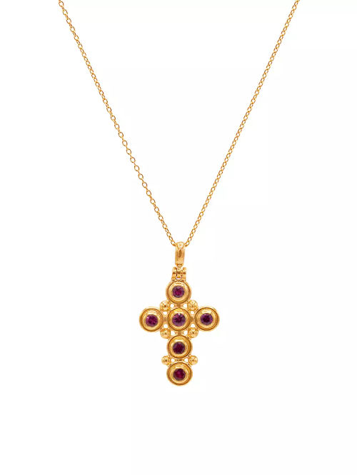 Yellow Gold & Ruby Cross...