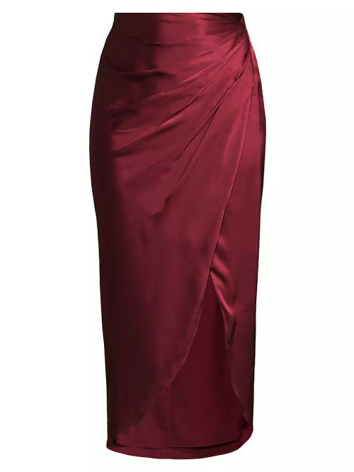 Orla Metallic Satin Midi-Skirt