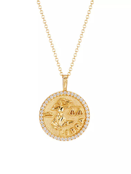 Libra Zodiac 18K Gold &...