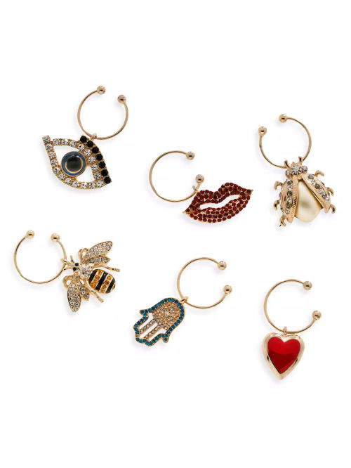 Lucky 6-Piece Wine Charm Set