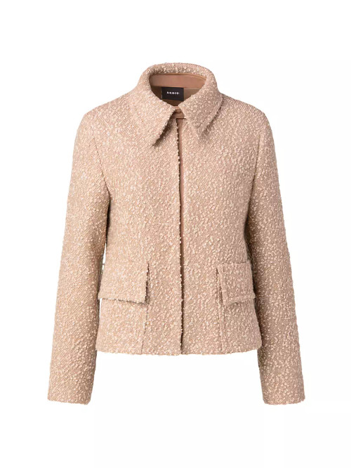 Wool Tweed Zip-Front Jacket