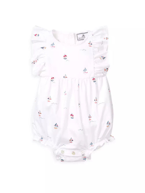 Baby Girl's Bateau Ruffled...