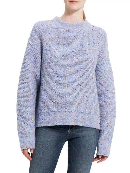 Tweed Bouclé Mockneck Sweater