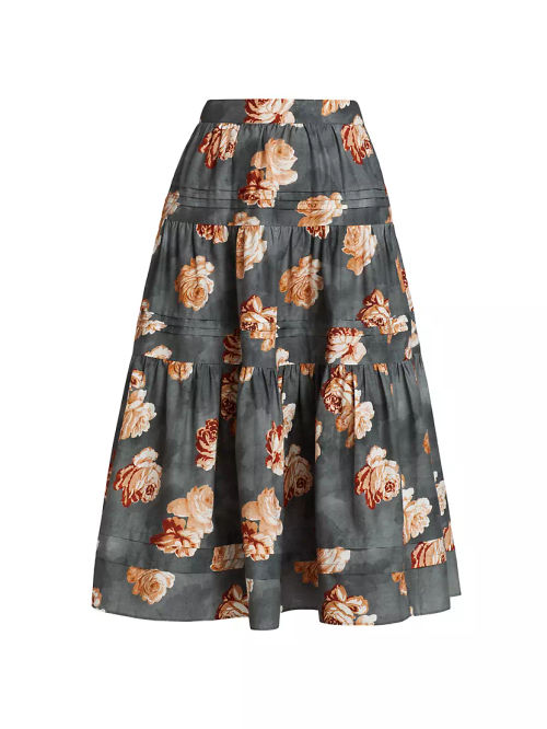 Allora Tiered Midi-Skirt