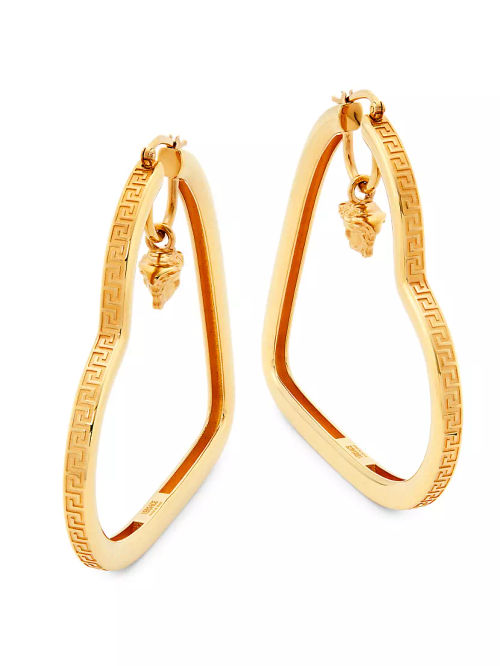 Goldtone Heart Hoop Earrings