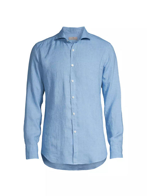 Linen Button-Front Shirt