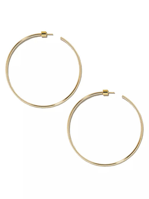 Thread 14K Gold-Plated Hoop...