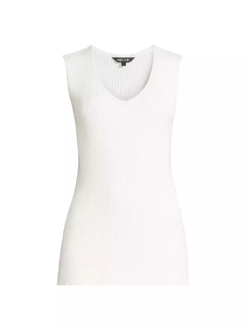 V-Neck Rib-Knit Tank Top