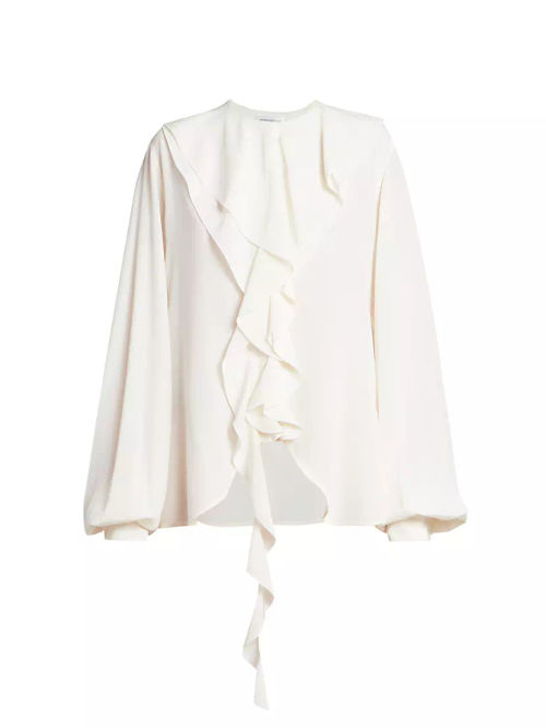 Romantic Ruffled Silk Blouse