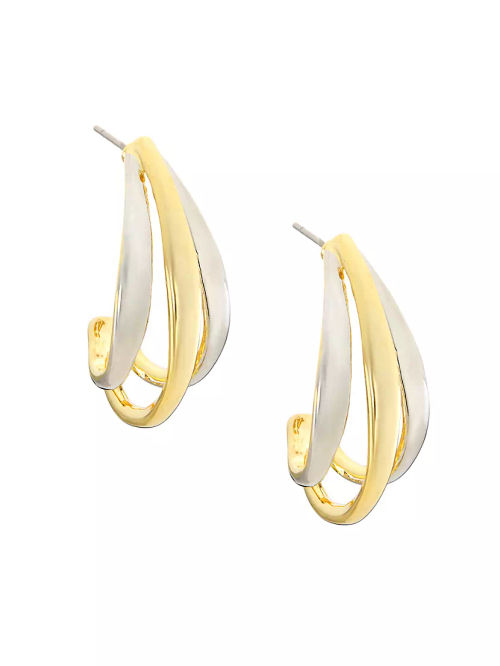 Two-Tone Half-Hoop Earrings