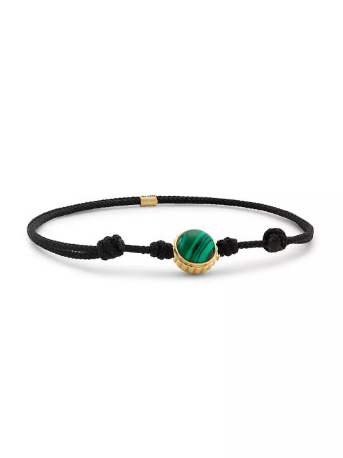 14K Yellow Gold & Malachite...