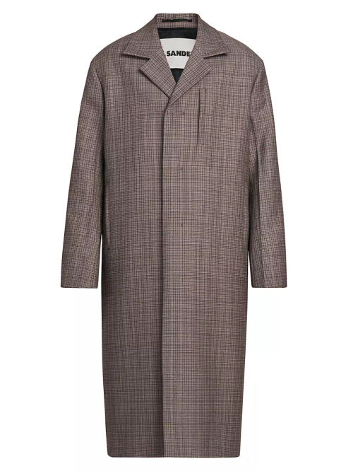 Mouliné Check Wool Coat