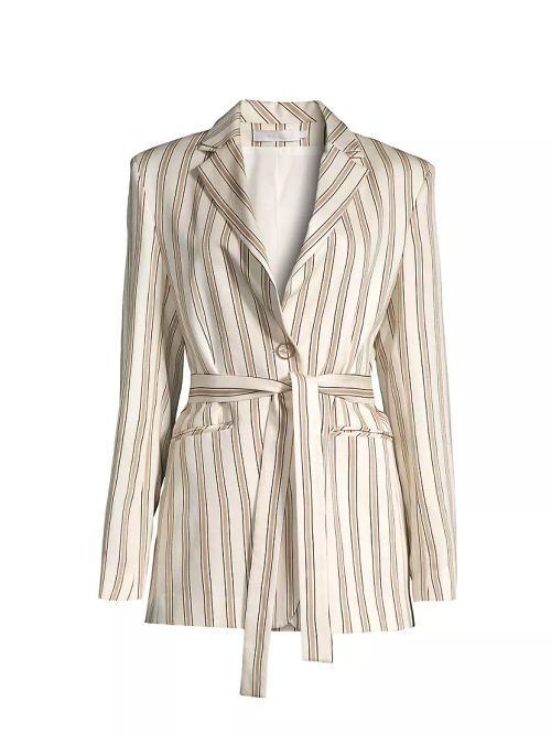 Sud Striped Belted Blazer