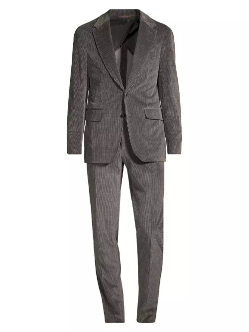 Corduroy Single-Breasted Suit