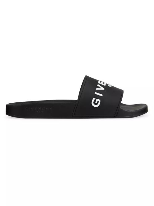 Slide Flat Sandals in Rubber