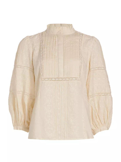 Emilia Lace-Paneled Blouse