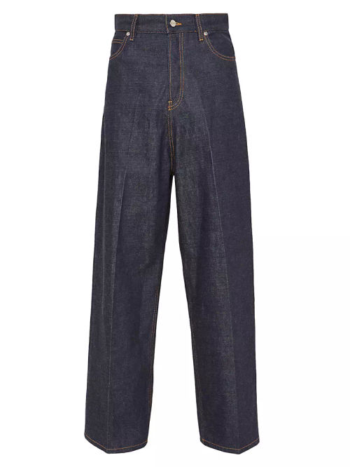 Pleated Five-Pocket Jeans