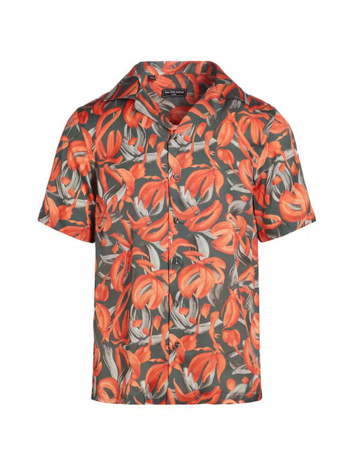 Slim-Fit Floral Short-Sleeve...