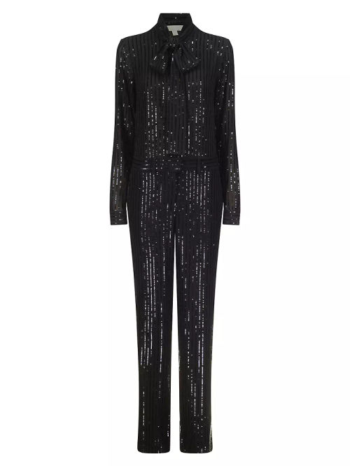 Sequin Pinstriped Jumpsuit