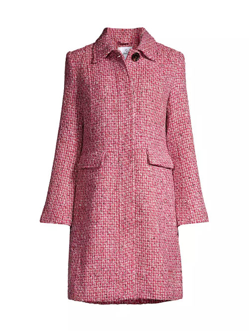 Wool-Blend Tweed Coat