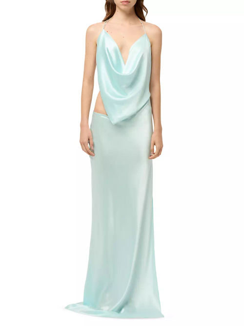 Iced Bias Silk Backless Gown