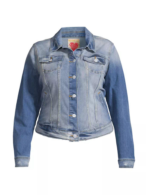 Two-Tone Denim Trucker Jacket